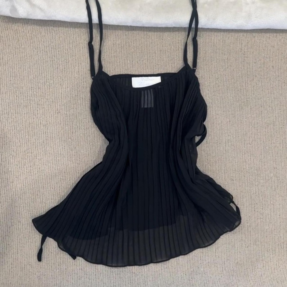 Willow Elegant Black Pleated Camisole